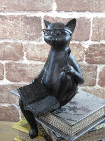 東洋石創 動物オーナメント 読書 ねこ W90×H180×D75