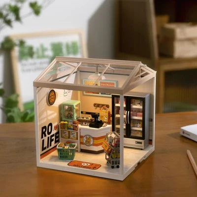 プラザクリエイト つくるんです Robotime DIY ミニチュアハウス クリエイターシリーズ コンビニ