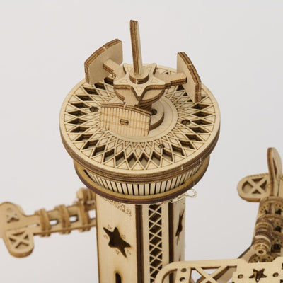 プラザクリエイト つくるんです® オルゴールウッドパズルシリーズ コントロールタワー Robotime 3D 動く!LED・オルゴール付き