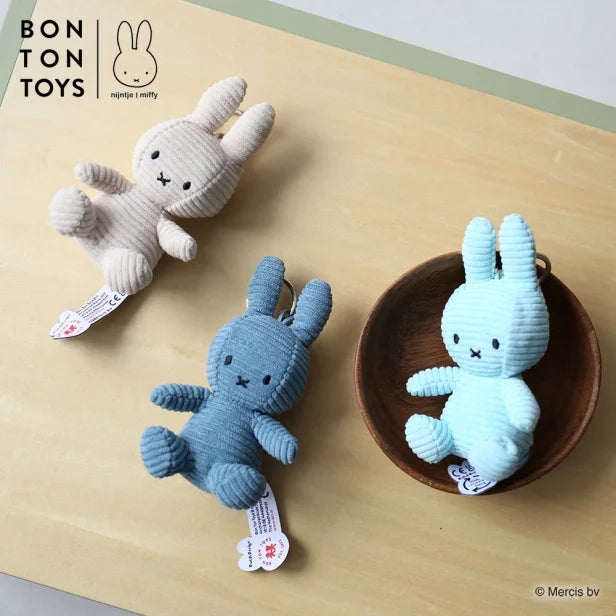 マークスインターナショナル BTT Miffy Corduroy Keychain Light Blue コーデュロイミッフィー 10cm BON TON TOYS