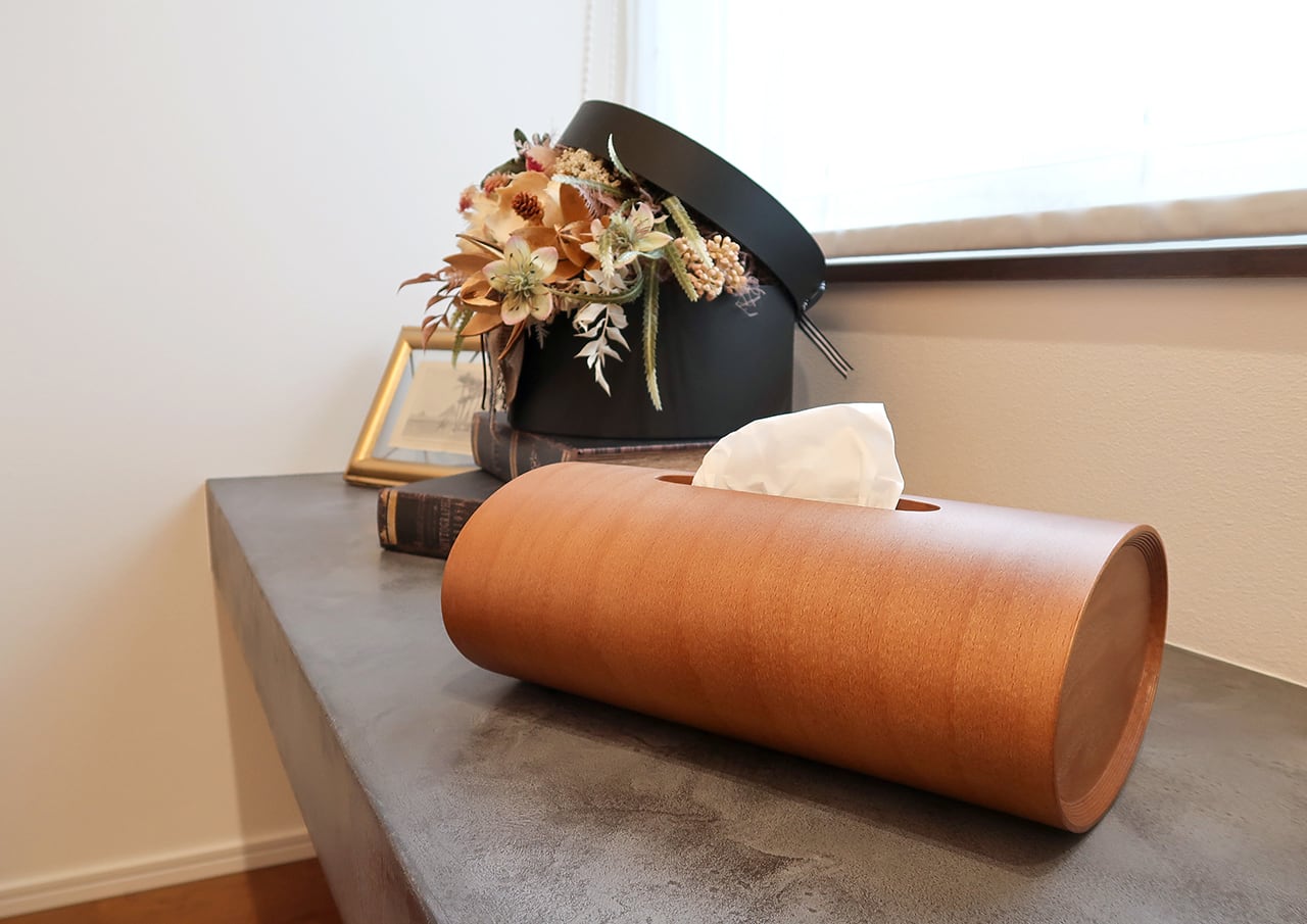 ブナコ ティッシュボックス SWING キャラメルブラウン